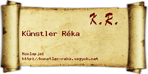 Künstler Réka névjegykártya